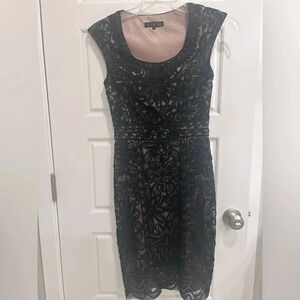 Sue Wong Dress Women 2 Black Knee Length Mini Sheath Party